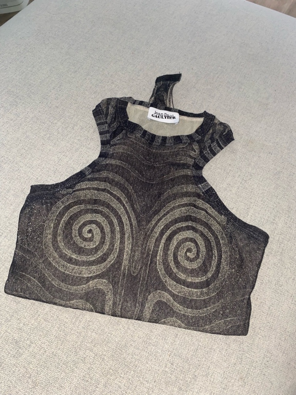 Jean Paul Gaultier Black and Silver Swirl Sculptural Bodysuit - Picture 3 of 5